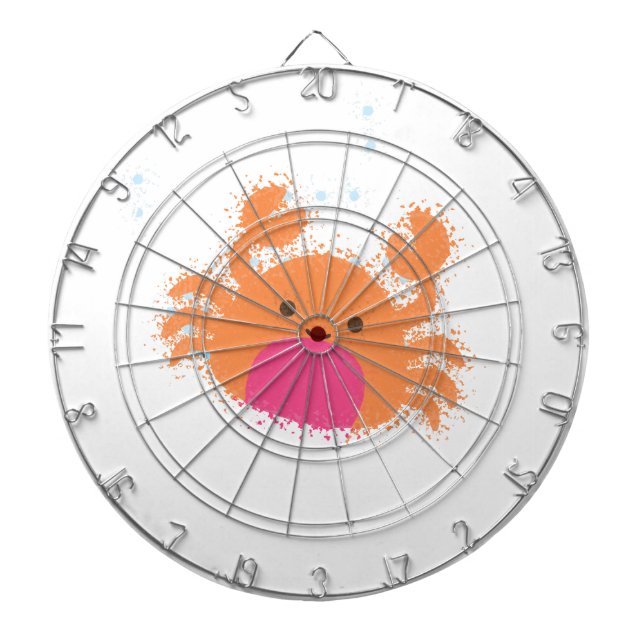 Orange Cartoon Crab Dartboard (Front)