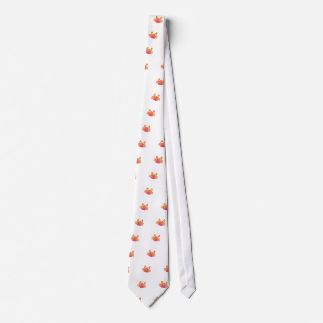 Orange Cartoon Crab Tie (Front)