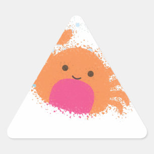 Orange Cartoon Crab Triangle Sticker