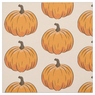 Orange Cartoon Pumpkin Illustration Fabric