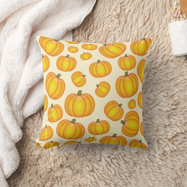 Orange Cartoon Pumpkin Pattern Cushion (Blanket)