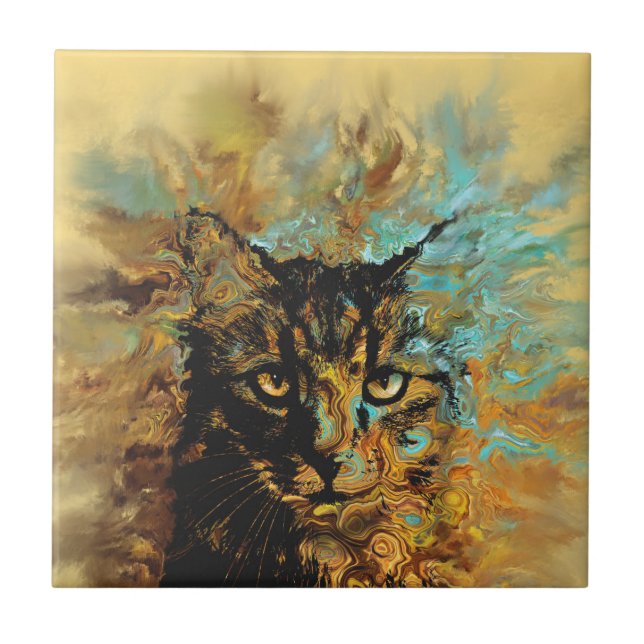 Orange Cat 617 Ceramic Tile (Front)