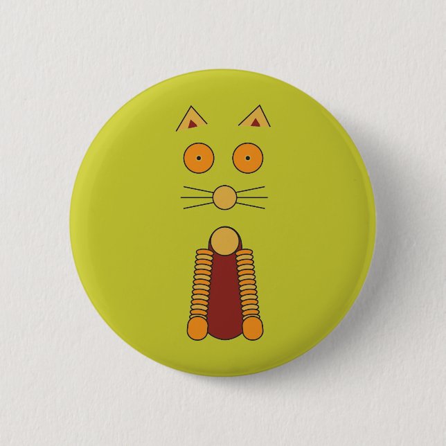 Orange CAT 6 Cm Round Badge (Front)