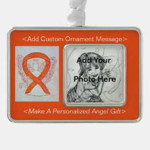 Orange Cat Awareness Ribbon Angel Ornament