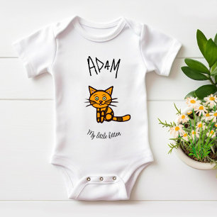 Orange cat baby bodysuit