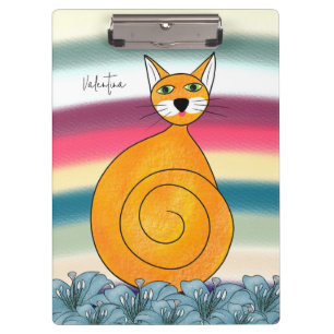 Orange cat clipboard