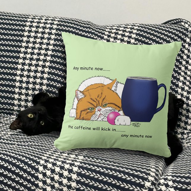 Orange Cat Coffee Mug Blue Cushion (Creator Uploaded)