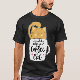 Orange Cat Coffee Mug Cat & Cafe Lovers Cute climb T-Shirt