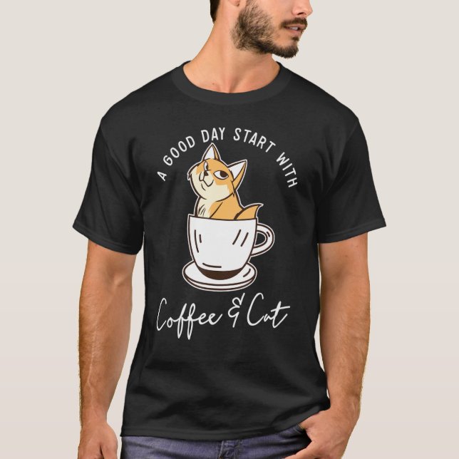 Orange Cat Coffee Mug Cat T-Shirt (Front)