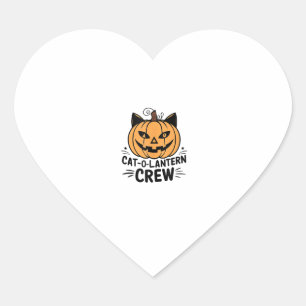 Orange Cat Costume - Cute Halloween Jack o Lantern Heart Sticker