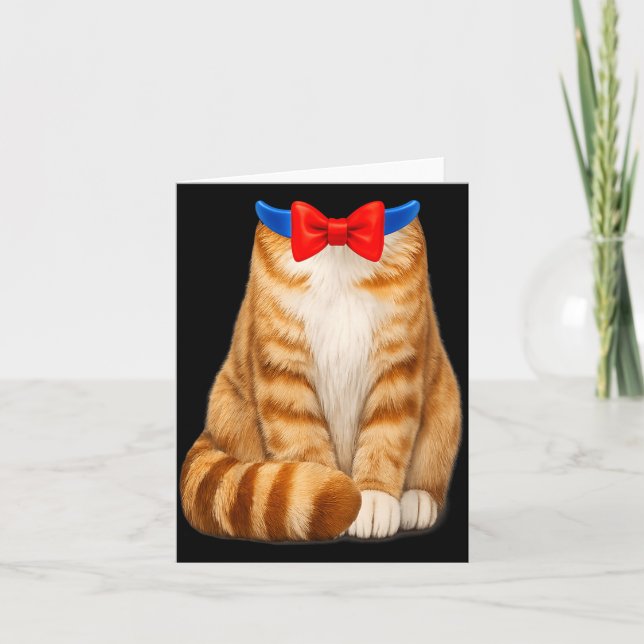 Orange Cat Costume Tabby Bow Tie Cute Funny Pet Card (Front)