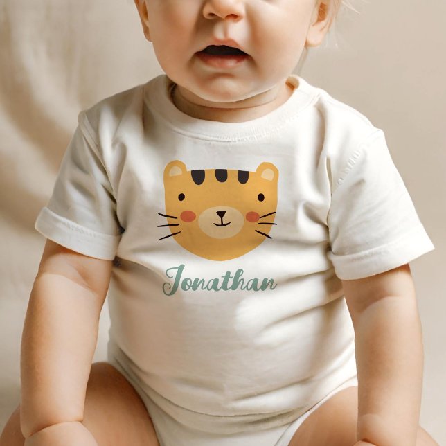 Orange Cat Cute Custom Name  Baby T-Shirt (Creator Uploaded)