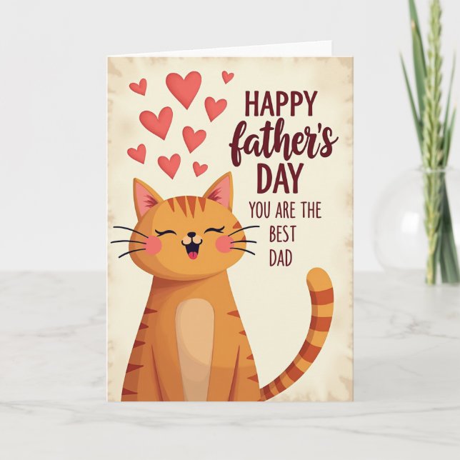Orange Cat Fathers Day Card (Front)