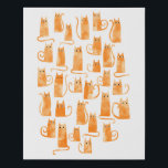 Orange Cat Faux Canvas Print<br><div class="desc">Cute little watercolor orange ginger cats. Original art by Nic Squirrell.</div>