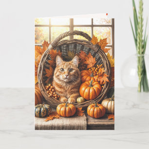 Orange Cat For November Birthday Card