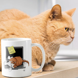 Orange Cat Funny Laptop Green Work Home Coffee Mug