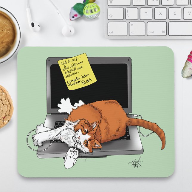 Orange Cat Funny Laptop Mouse Pad (Creator Uploaded)