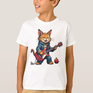 Orange Cat Guitar Player T-Shirt