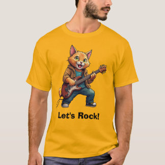 Orange Cat Guitar Player T-Shirt