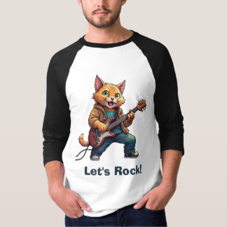 Orange Cat Guitar Player T-Shirt