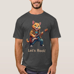 Orange Cat Guitar Player T-Shirt
