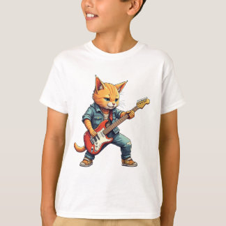 Orange Cat Guitar Player T-Shirt