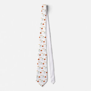 Orange Cat Jumping Between Pumpkins Tie