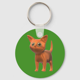 Orange Cat Key Ring