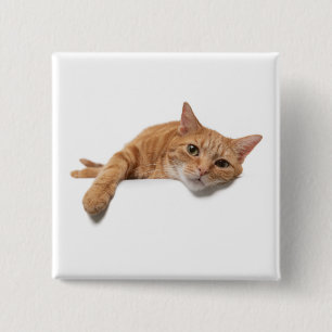 Orange Cat Laying Down 15 Cm Square Badge