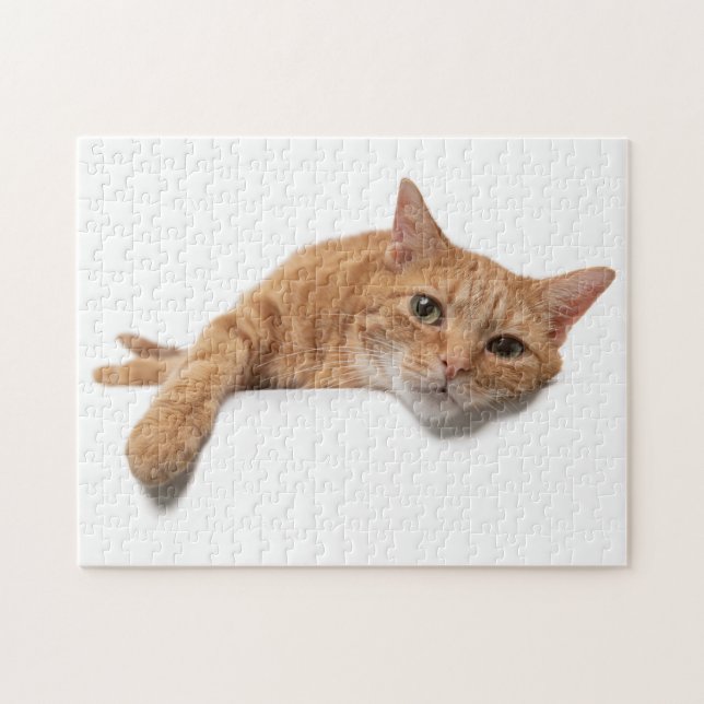 Orange Cat Laying Down Jigsaw Puzzle (Horizontal)