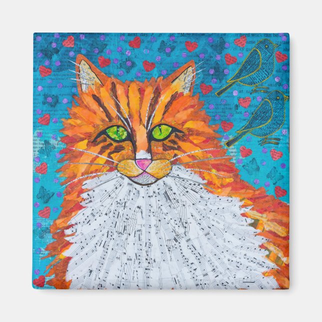 Orange Cat Love Magnet (Front)