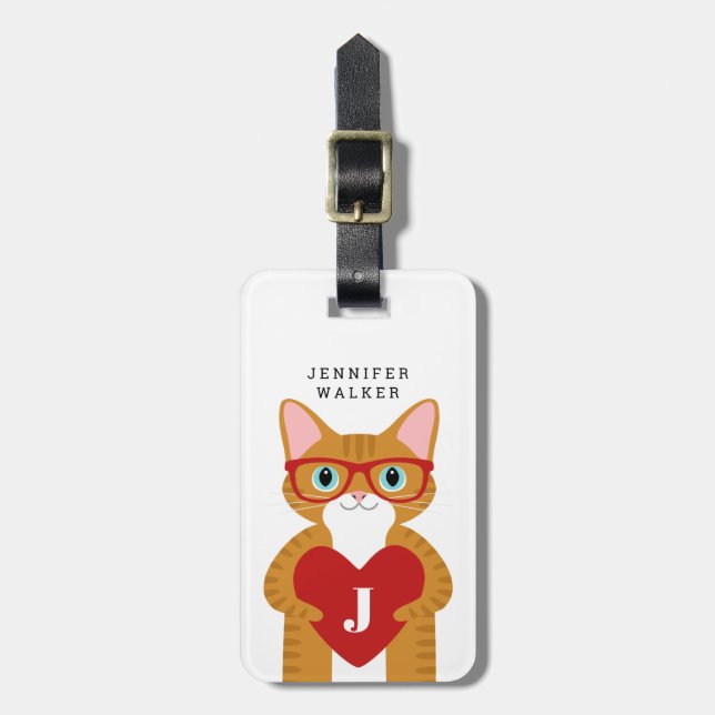 Orange Cat Luggage Tags (Front Vertical)