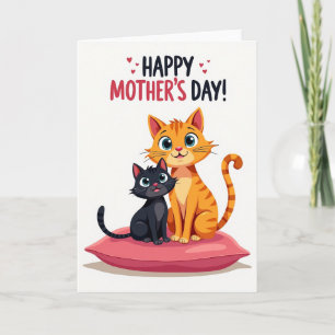 Orange Cat Mothers Day Art Card