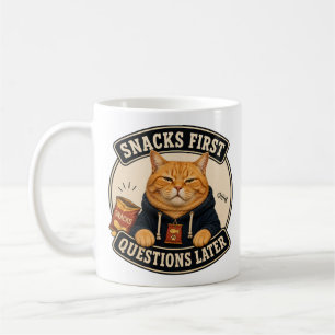 Orange Cat Mug Snacks First Questions Later