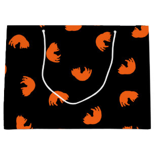 Orange Cat Pattern Large Gift Bag