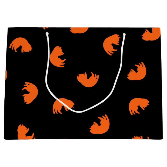 Orange Cat Pattern Large Gift Bag (Front)