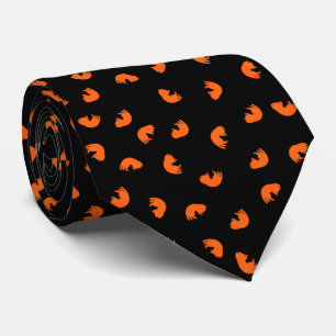 Orange Cat Pattern Tie