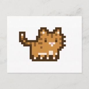 Cute Pixel Cat Invitations Stationery Zazzle Au