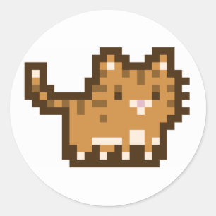 Orange Cat Pixel Art Sticker