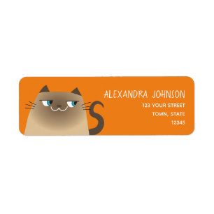 Orange Cat Return Address Return Address Label