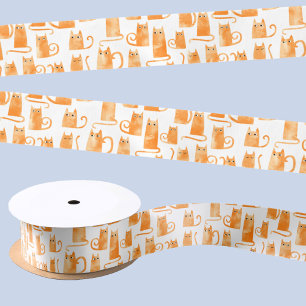 Orange Cat Satin Ribbon