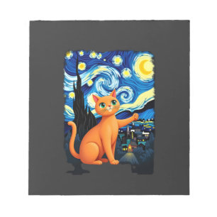Orange Cat Selfie Starry Night Cat Mum Cat Lovers Notepad