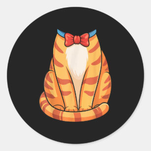 Orange Cat Shirt Adult Kids Men Women Tabby Cat Co Classic Round Sticker