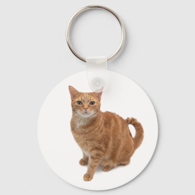 Orange Cat Standing Key Ring (Front)