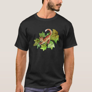 Orange Cat Stretching cute Ivy Nature T-Shirt