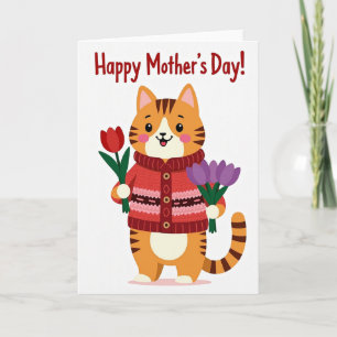 Orange Cat Sweet Mothers Day Card