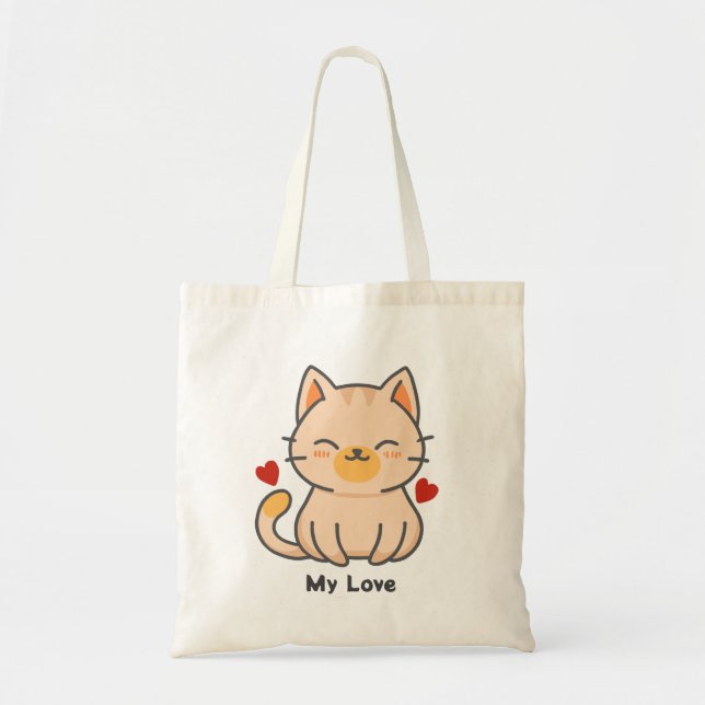 Orange Cat Tote Bag  (Front)