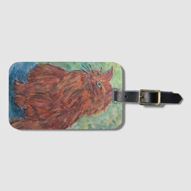 Orange Cat Travel Luggage Tag (Front Horizontal)