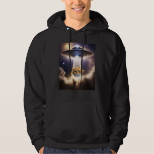Orange Cat UFO Space Alien Cute Kitten Beam Up Hoodie