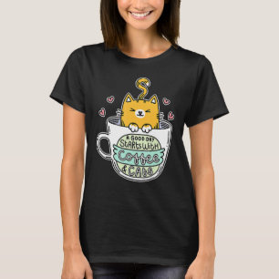 Orange Cat Women Cat Coffee Cats T-Shirt